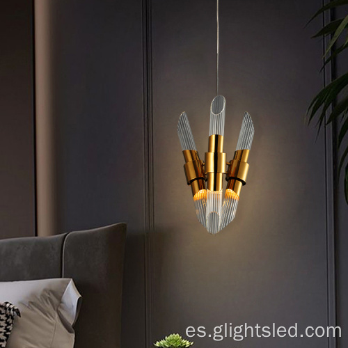 Lámpara colgante LED de oro de vidrio para dormitorio decorativo interior